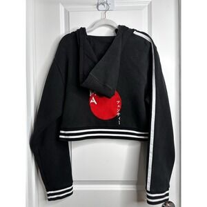 Puma Rihanna Rising Sun Lacing Sweatshirt Hoodie Lace Up Hooded Cropped Sz SMALL